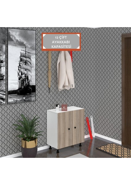 Kenzlife Ayakkabılık Cimcime4 Crdbyz 68*060*32 Kapaklı 4 Raflı 12 Çift Ayakkabı Kapasitesi