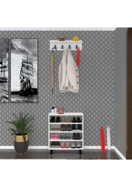 Kenzlife Ayakkabılık Cimcime4 Crdbyz 68*060*32 Kapaklı 4 Raflı 12 Çift Ayakkabı Kapasitesi fiyatları