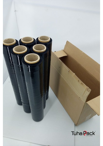 Streç Film 50CM x 200M 6 Adet, Siyah, 23 Mikron, 1600 Gr, Dayanıklı Eşya, Koli ve Palet Streci modelleri