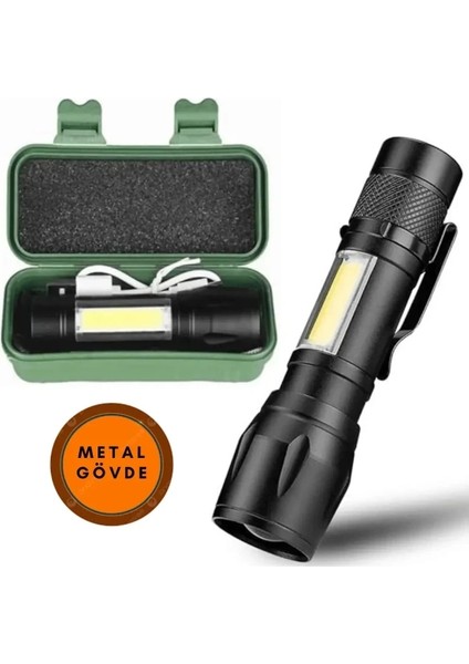 USB Charge Zomlu El Feneri + Kazma Kürek Seti - Portatif fiyatları