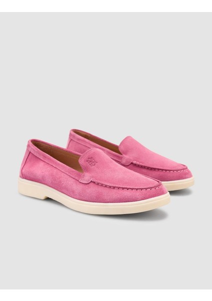 MonaMae %100 Hakiki Deri Pembe Süet Kadın Loafer fiyatları