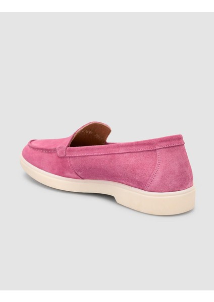 MonaMae %100 Hakiki Deri Pembe Süet Kadın Loafer indirimleri