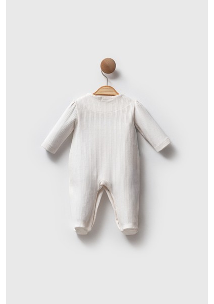 Nakış Detaylı Patikli Soft Touch Kız Bebek Tulum