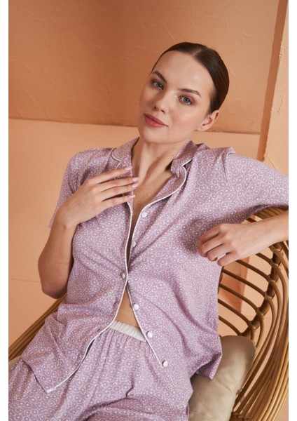 Kadın Lila Pijama Takım 27057
