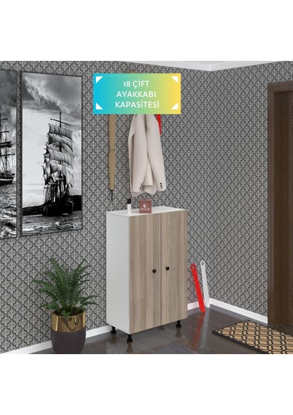 Kenzlife Ayakkabılık Cimcime6 Crdbyz 98*060*32 Kapaklı 6 Raflı 18 Çift Ayakkabı Kapasitesi