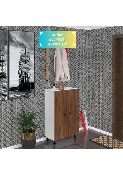 Kenzlife Ayakkabılık Cimcime6 Cvzbyz 98*060*32 Kapaklı 6 Raflı 18 Çift Ayakkabı Kapasitesi