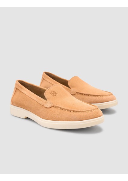 MonaMae %100 Hakiki Deri Turuncu Süet Kadın Loafer fiyatları