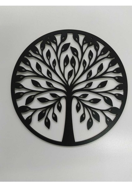 Siyah 45X45 cm Yaşam Ağacı Duvar Süsü - 4mm Mdf (Çivi Ile Asılabilir)