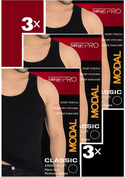 Tatkan - 3'lü - Askılı Penye Modal Classıc Atlet fiyatları