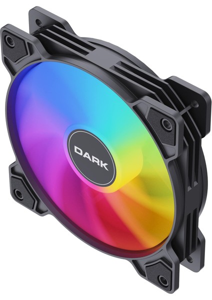 Sessiz 12cm ARGB 1200RPM 36CFM 22dBA 4pin + 3Pin LED Kasa Fanı (DKCF127ARGB)