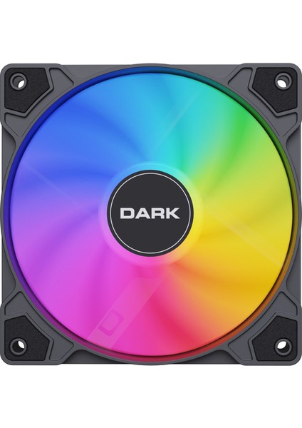 Sessiz 12cm ARGB 1200RPM 36CFM 22dBA 4pin + 3Pin LED Kasa Fanı (DKCF127ARGB)
