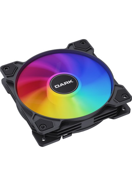 Sessiz 12cm ARGB 1200RPM 36CFM 22dBA 4pin + 3Pin LED Kasa Fanı (DKCF127ARGB)