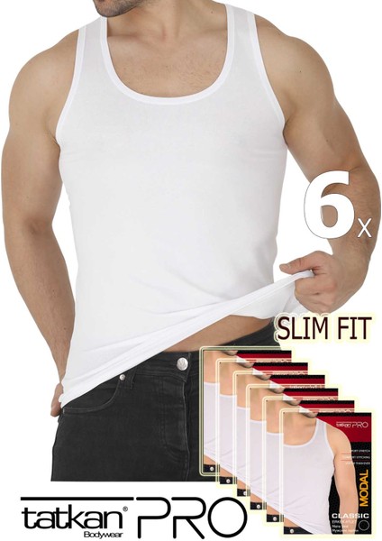 Tatkan - 6'lı - Askılı Penye Modal Classıc Atlet