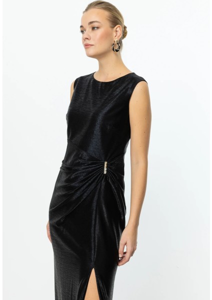 Parlak Kumaş Maxi Boy Abiye Elbise fırsatları