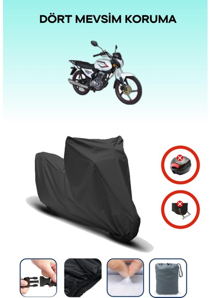 Kuba Xcg 100/150 Uyumlu Siyah Motorsiklet Branda, Motor Örtüsü