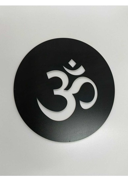 Siyah 30 cm Om Işareti Duvar Süsü - 4mm Mdf (Çivi Ile Asılabilir) modelleri