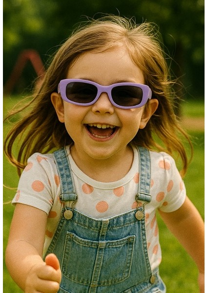 Kids Güneş Gözlüğü Lila Cool Çerçeve Uv 400 Korumalı Ce Belgeli Çocuk Güneş Gözlüğü