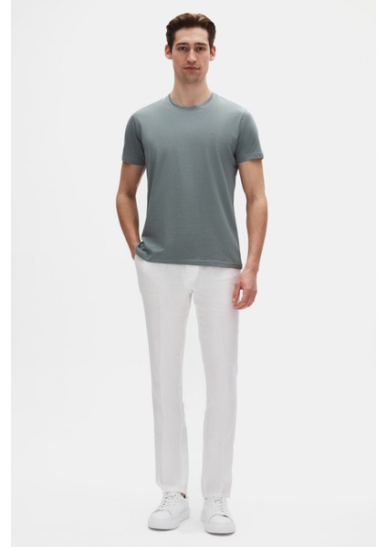 Ds Damat Regular Fit Koyu Yosun Düz Nakışlı %100 Pamuk T-Shirt fırsatları