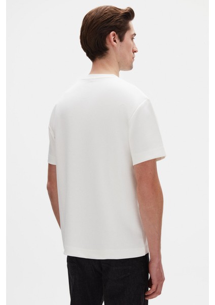 Relaxed Fit Ekru Düz T-Shirt modelleri
