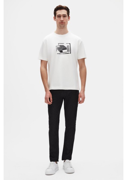 Relaxed Fit Ekru Düz T-Shirt fırsatları