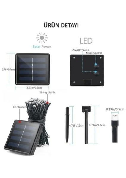 Solar 100 Ledli 12 Metre Bahçe Aydınlatma fırsatları