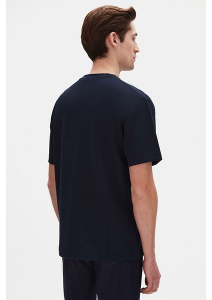 Relaxed Fit Lacivert Düz T-Shirt modelleri