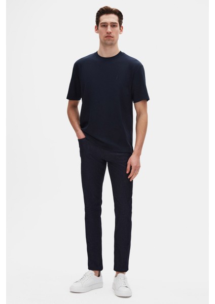 Relaxed Fit Lacivert Düz T-Shirt fırsatları