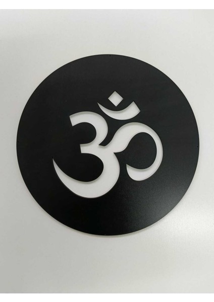 Siyah 45 cm Om Işareti Duvar Süsü - 4mm Mdf (Çivi Ile Asılabilir) fiyatları