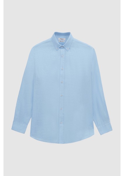 Ds Damat Comfort Mavi Düz Gömlek