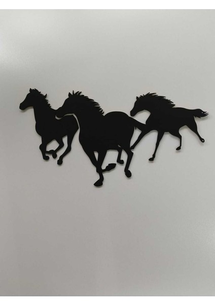 Siyah 20X40 cm Yılka Atları Duvar Süsü - 4mm Mdf (Çivi Ile Asılabilir) modelleri