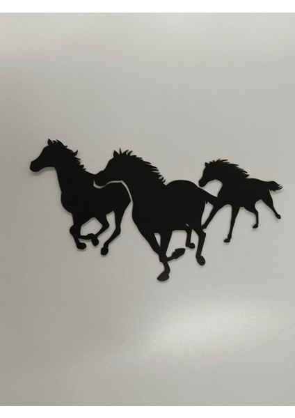 Siyah 20X40 cm Yılka Atları Duvar Süsü - 4mm Mdf (Çivi Ile Asılabilir) fırsatları