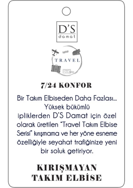 Ds Damat Comfort Fit Gri Düz Travel Takim Elbise