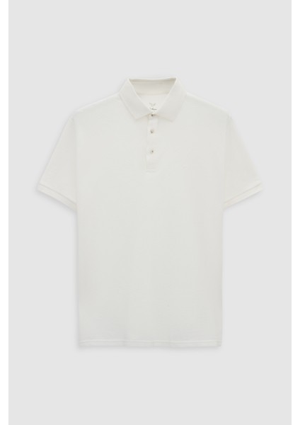Ds Damat Regular Fit Ekru Pike Dokulu T-Shirt indirimleri
