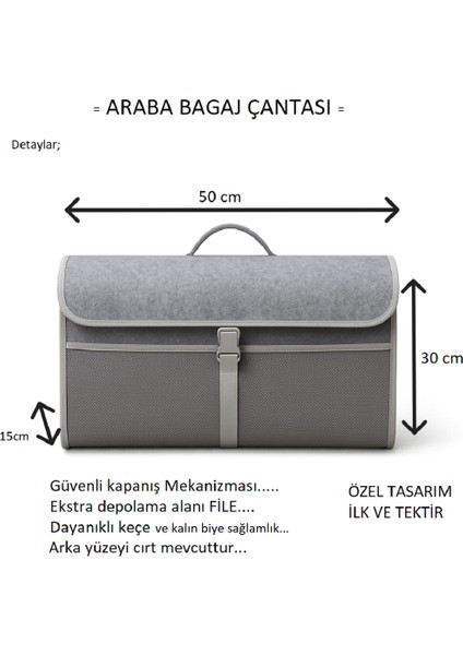 Araba Bagaj Çantası Çok Bölmeli, Bagaj Düzenleyici Organizer, Oto Aksesuarları, Keçe Organizer ,şık ve Tek Model modelleri
