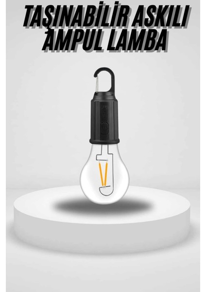 Taşınabilir Askılı Ampul Kamp Lambası Askılı Type-C Şarjlı Bahçe Lambası