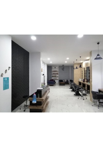 NW06-70X500CM Kendinden Yapışkanlı Siyah Tuğla Desen 3D Duvar Kağıdı Paneli Tek Parça