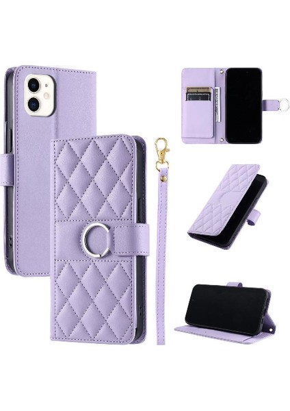 IPhone 12 Mini Koruyucu Pu Deri Kart Yuvaları Tutucu Bilek Için Flip Case (Yurt Dışından)