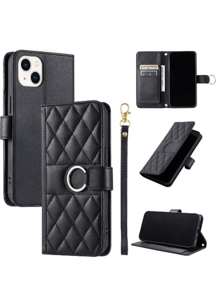 IPhone 13 Için Flip Case Mini Kart Yuvaları Tutucu Bilek Kayışı Manyetik Pu (Yurt Dışından) indirimleri