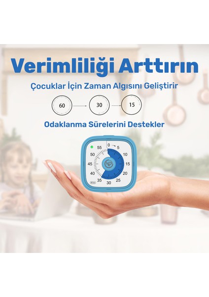 Mutfak,Ders,Yemek için 60dk Analog Alarm Zamanlayıcı,Pomodoro Öğrenci Motivasyon Saati fırsatları