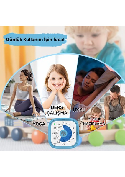 Mutfak,Ders,Yemek için 60dk Analog Alarm Zamanlayıcı,Pomodoro Öğrenci Motivasyon Saati