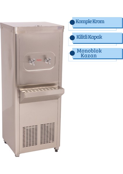 80 Litre Sanayi Tipi Komple Krom Soğuk Su Sebili