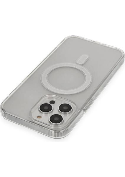 Newface iPhone 14 Pro Max Kılıf Matte Şeffaf Magneticsafe - Şeffaf