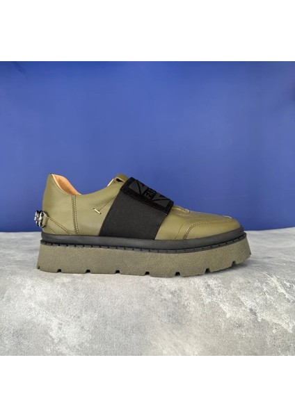 Kadın Deri Strech Detaylı Sneaker