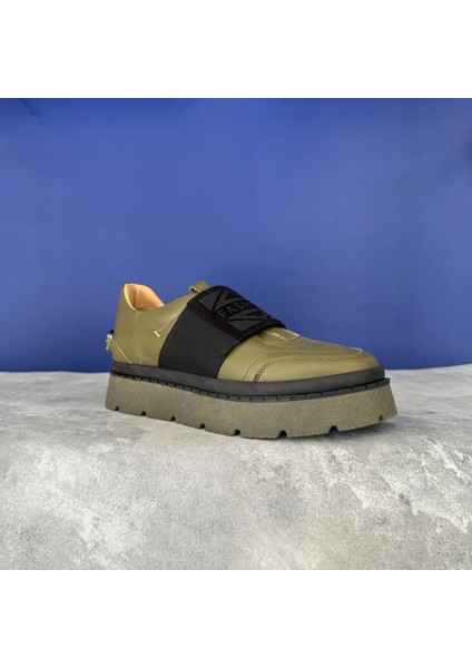 Kadın Deri Strech Detaylı Sneaker