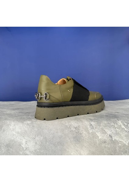 Kadın Deri Strech Detaylı Sneaker