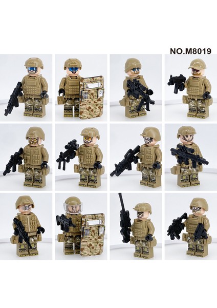 M8019 Terörle Mücadele Gücü Swat Figür Oyuncakları 12 Parça (Yurt Dışından)