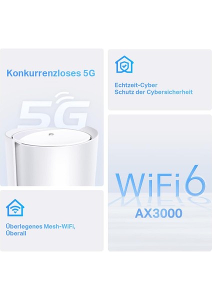 Deco X50-5G Lte Wlan Yönlendirici, 5g Yönlendirici Sım Kartı, 2,5 Gbit/sn Bağlantı Noktası + 2 x Gigabit Bağlantı Noktası, Wi-Fi 6 AX3000, Harici Anten ve Deco Mesh , Sadece Uygulama modelleri