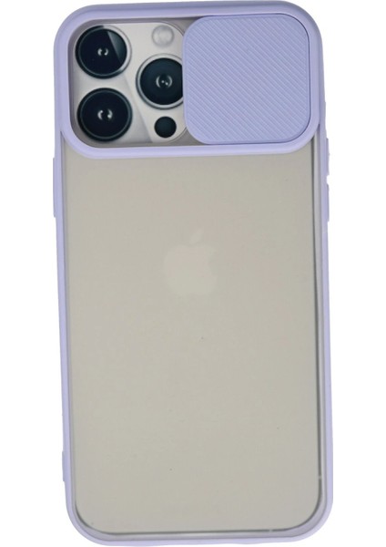 Newface iPhone 13 Pro Max Kılıf Palm Buzlu Kamera Sürgülü Silikon - Lila