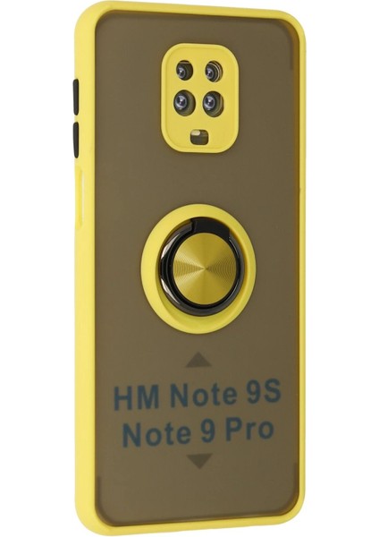 Newface Xiaomi Redmi Note 9 Pro Kılıf Montreal Yüzüklü Silikon Kapak - Sarı fiyatları