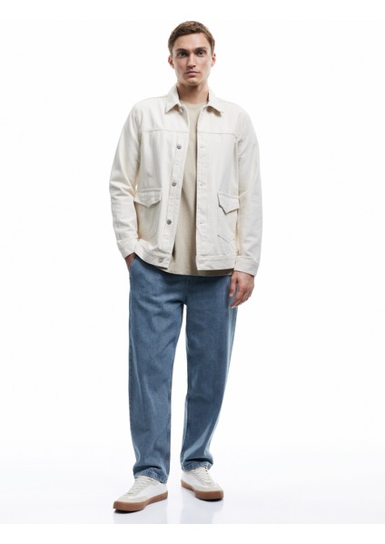 Beli Bağcıklı Cep Detaylı Pamuklu Rahat Kesim Jogger Denim Pantolon